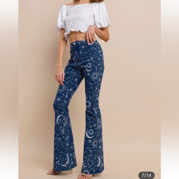 Celestial Denim Flare Jeans - Picture 1 of 3